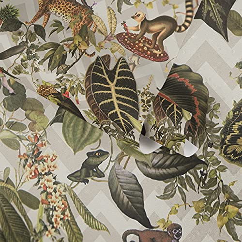 Michalsky Living Dschungeltapete Change is good tropische Tapete Jungle Joy Vliestapete beige grün bunt matt glatt 379903
