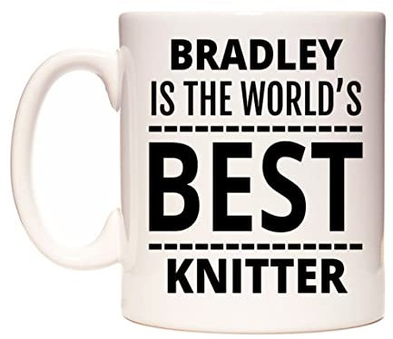 WeDoMugs Bradley is The World's Best Knitter Ceramic 11oz Coffee Mug