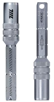 711L 1/4 Magnetic Bit Extension T-Handle L-Handle | 15mm Deep Socket for Double-Ended Bits | Mini Ratchet Wrench Accessory Adapter 7AX1C | 2-Pack