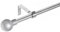 LOLAhome Set de Barra de Cortina Extensible de 160 a 300 cm, 2 escuadras y 2 terminales Plateado de Metal y plástico ABS