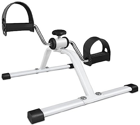 Dhouse Mini Pedal Exerciser 48x41x30cm Adjustable Resistance Bike Pedal Exerciser Silent for Home Fitness Gym Work Out Legs Arms