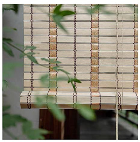 Tenda A Rullo in bambù Naturale, Avvolgibile Bamboo,Resistente alle Intemperie,con Carrucola,Tenda di bambù Pieghevole, per Casa,Ufficio,Cucina,W135xH160cm/W53.14xH62.99in