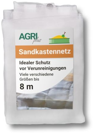 AGRI plus Sandkastennetz mit Ösen I 2,5 x 3,5 m I Verschiedene Maße I Engmaschiges Netz 0,8 x 0,8 mm I Abdeckung für Sandkasten I Abdecknetz mit Randverstärkung I Netz UV-stabil & wasserdurchlässig