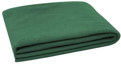 ZOLLNER Kuscheldecke in 130x170 cm - kuschelige und langlebige Fleecedecke - waschbar bis 95°C - hochwertiges Einfassband - antistatisch - Polyester - in dunkelgrün - Oeko Tex® Zertifiziert