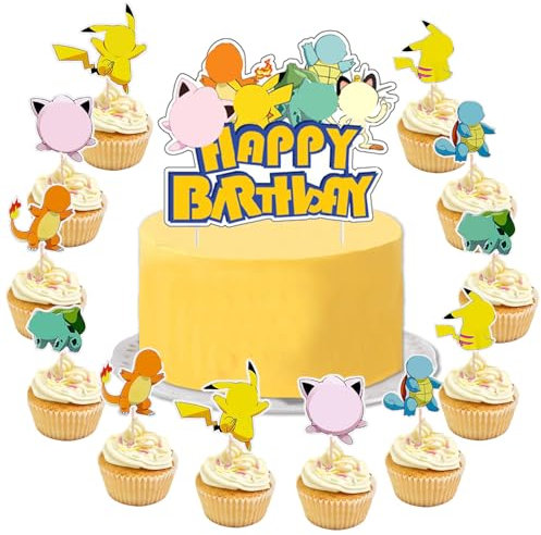 YOGARTH 25 Stück Tortendeko Kindergeburtstag, Kuchen Deko Junge Mädchen, Tortendekoration Cake Topper Set, Happy Birthday Topper für Kinder Geburtstag Party Kuchen Dekoration Supplies (A)