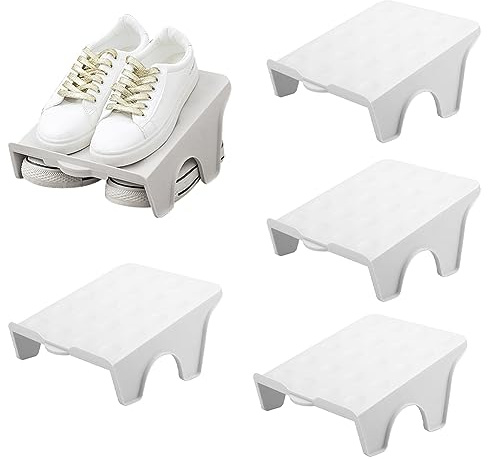 ASANMU Schuhschlitze Organizer, 4PCS Schuh Organisierer Rutschfest Schuhe Schrank Schuhorganizer Platzsparend für Schrankregal Aufbewahrungssysteme von Schuhen Kompatibel Geeignet für Haus