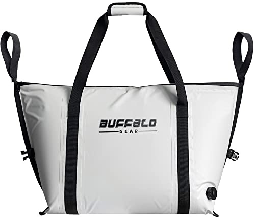 Buffalo Gear Insulated Fish Bag Cooler Flat Bottom-27.5QT 58QT Waterproof Fish Kill Bag,Fishing Bag Leakproof Fish Cooler