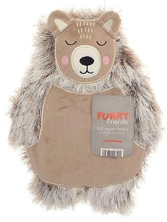 Country Club Furry Friend Brown Bear 1L Hot Water Bottle Brown 30x24cm