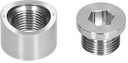 Raccordo a Innesto per Sonda Lambda, Dado Tappo Saldato, Accessorio Inox M18x1,5 per Scarichi, Collettori, Pluviali Personalizzati Dado
