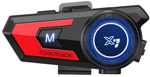 Interfono Bluetooth per moto, Interfono per casco moto Bluetooth Cuffia Comunicazione radio Sistema FM IP67 Kit vivavoce per moto impermeabile, Auricolare Bluetooth per moto/ATV/Bici/motoslitta