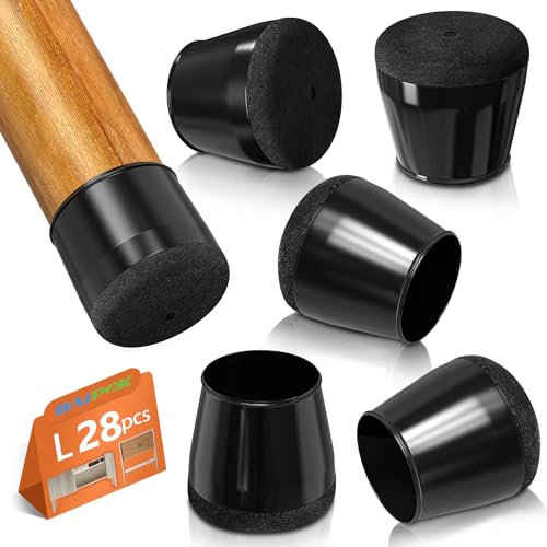Gommini per Sedie Rotondi, 28 Pezzi Feltrini per Sedie, Tappi per le Gambe Delle Sedie per Pavimenti in Legno, Protezione Antigraffio, Elastiche(Fit:29-37mm)