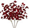 3er Set Künstliche Eukalyptus Zweige 81CM Kunsteukalyptus Lange Dekozweige Kunstpflanze Wie Echt für Blumengesteck Home Herbst Dekoration, Dunkelrote Blätter