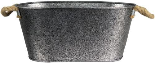 Ama-Zing Homes Galvanized Metal Plant Pots Trough and Bucket Herb Planter - Ideal for Indoor & Outdoor, Flower Pots, Window Box, and Decorative Plants (Hammered Trough)