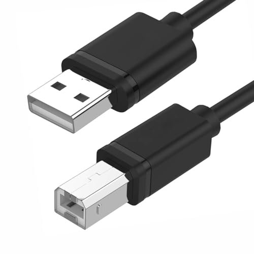 Visiodirect Câble d'Imprimante USB-A vers USB-B mâle à mâle Noir 5M pour HP Smart Tank 5106