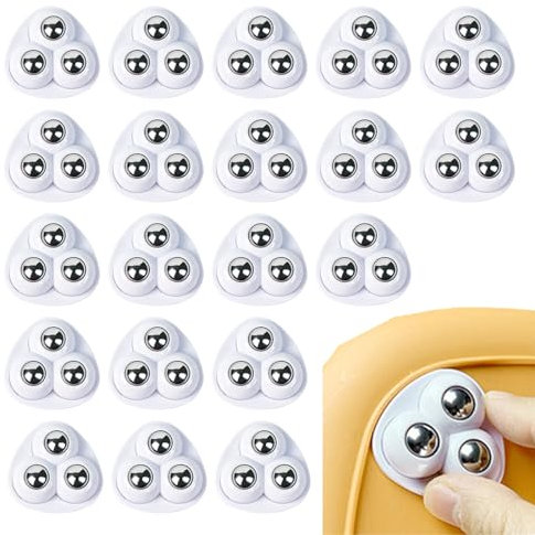 Möbelrollen Flach 20 Stück Rollen für Kaffeemaschine Kugelrollen für Möbel Selbstklebender Möbelkugelroller Rollen für Kaffeevollautomat für Kleine Möbel Küchengeräte Mülltonnenbox Weiß