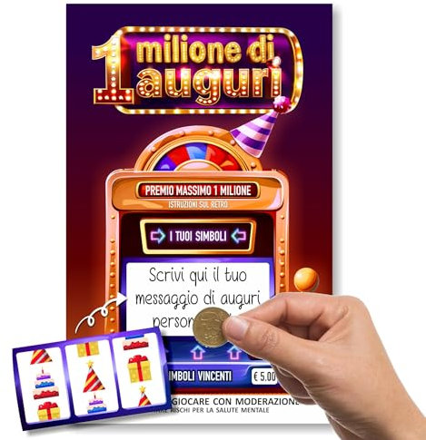 Gratta e Vinci compleanno Auguri Biglietto divertente simpatico Sorpresa Idee Regali Personalizzabili Donna Uomo Idea Regalo originale Gadget Scherzo Viaggio Cena (ogni età)