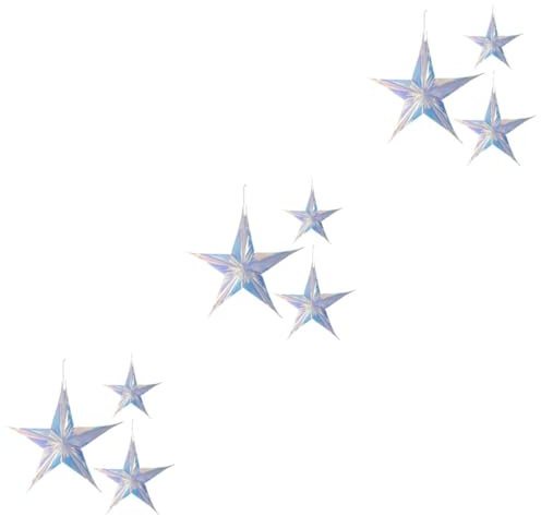 Cabilock 9stücke Teiliges Von Schillernden Sternanhängern PVC Für Weihnachts Und Hochzeitsdekoration Für Partys Und Festliche Anlässe