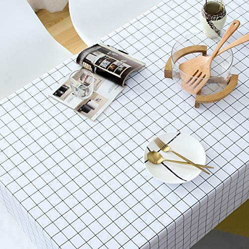 YUCFS wasserdichte PVC-Schutzfolie, passend für Tisch/Tischset, Tischdecke in Sondergröße, Weiß, 140x200cm