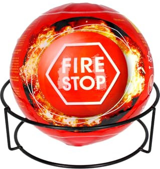 Boule de feu- Extincteur ABC- Extincteur Voiture- Accessoires de Pompiers- Extincteur 4 kg- Petit extincteur 25x25x25 cm avec Support pour extincteur- Temps de réaction Automatique de 3 à 5 Secondes