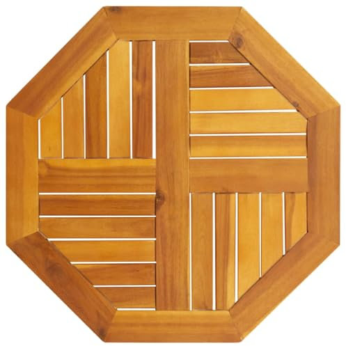 vidaXL Tischplatte 60x60x2 cm Achteckig Massivholz Akazie, Holz Tischplatte, Holztischplatte, Holzmöbelplatte, Massivholz Tischplatte
