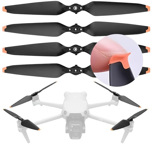 DERAY | Propeller für DJI Air 3s Drohne, DJI Air 3 | Quick Release, Geräuscharme Propeller 4 Stück / 2 Paar - TPU Spitze