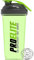 PROELITE 700ml Protein Shaker Bottle with Transparent Shaker Bottle with Stainless Steel Mixing Ball, BPA- and Leakproof Flip On Lid, Odourless, Temperature Safe (Green Cup/Black Lid, 700ml)