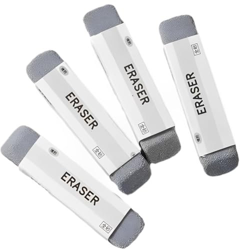NIYATA 4 Pcs Sand Rubber Erasers,Natural Rubber Ink Erasers for Fountain Pen,Ballpoint Pen,Pencil,Office and School Correction Supplies,Smooth Erasing,Double-Ended Design
