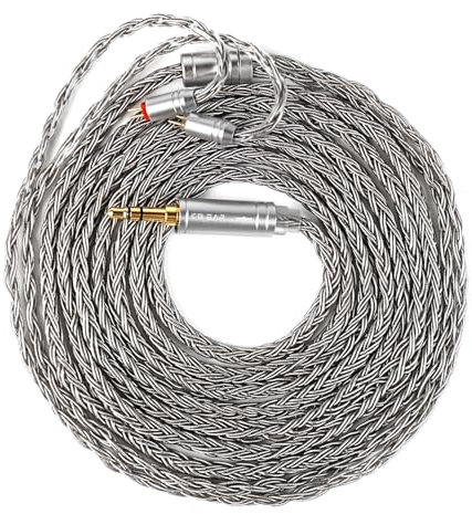 2m KZ ZS10 Pro IEM Earphones Cable, KBEAR ST24 Plus in Ear Monitor Cable 16 Core 5N OCC Silver-Plated Headphone Extension Cords for Moondrop Chu CCA CRA, ZS12 PRO X, Castor,ZAR,ZAS (2pin, 3.5mm Plug)