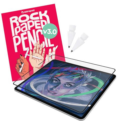 Astropad Rock Paper Pencil v3.0 – 2025 Version - Paper Screen Protector for iPad Pro 13-inch (M4, 2024) and iPad Air 13-inch (M2, 2024) & (M3, 2025) + Apple Pencil Tips Replacement 2 Pack – Compatible