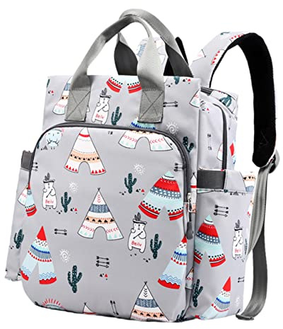 LOPUNER 1 Stück Großer Wickelrucksack für Mamas Vielseitiger Organizer Dunkelgrau mit Wasserabweisendem Separaten Fächern für Babybedarf und Feuchttüchern für Unterwegs