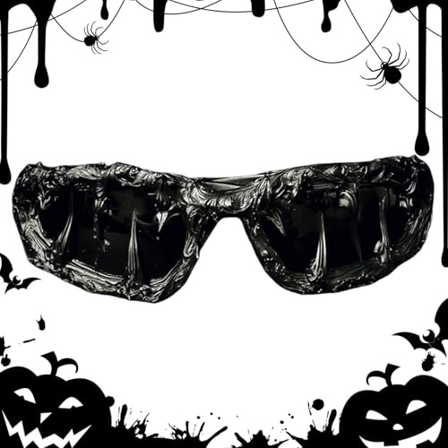 Weqizuerqi Coole Sonnenbrille für Frauen | lustige Brille für Erwachsene | UV400-Schutz, dunkler Stil, modisch, für Cosplay, Weihnachten, Damen und Herren, Schwarz, Se référer au descriptif