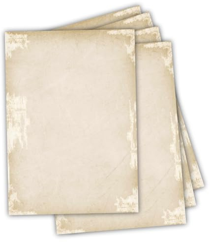 Premium Briefpapier, beige, DIN A4, zweiseitig, Extra starkes Papier 120g/m², Laser und Inkjet geeignet, Gastronomie, Speisekarten, bedruckbar DIY, 50 Blatt