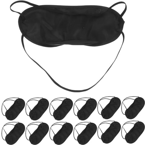 HONMEET 24 Stück Schlafmaske mit Lichtundurchlässigkeit Weiches Polyester Elastisches Gummiband Reise Augenbinde für Damen und Herren für Schlaf Party und Teambuilding