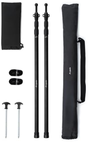 qeedo Scope Zeltstangen Set Aluminium Sonnensegel Stange 90-230 cm | Teleskopstange sonnensegel, Camping für Tarp, Vorzelt, Sonnensegel & Markise - wetterfest, Ultraleicht 550 g je Stange