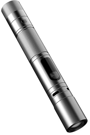 CaYYYZC Selves Defense Lampe Torche Rechargeable avec arcs et Alarme pour la randonnée, Les Voyages, la sécurité, Lampe Torche LED Rechargeable(Noir)