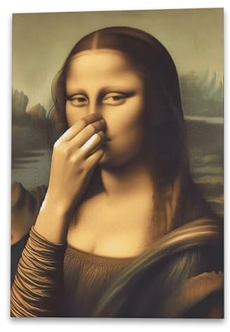 Mona Lisa Toilette Bilder,Lustiges Poster,Mona Lisa Hält Sich Die Nase Zu