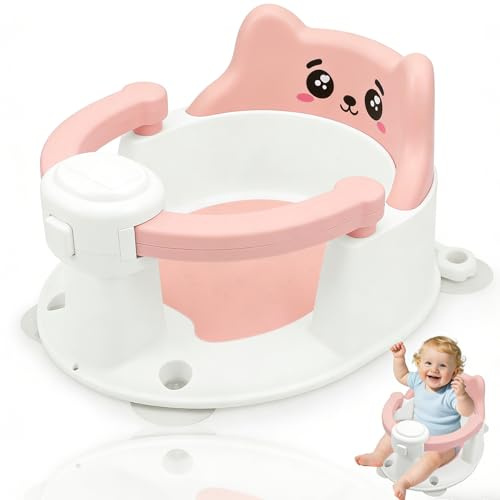 Babydesign Badewannensitz Baby Ergonomischer Baby Badesitz mit Spieltisch für Babys ab 6 Monaten mit 4 Rutschfesten Saugnäpfen Baby Badewanne