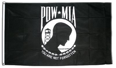 Flaggenfritze Fahne/Flagge USA Pow Mia/schwarz, weiß + gratis Sticker