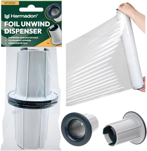 Harmadon Strechfolienrolle Abroller - Licht Gleithülse für Wickelfolie - Stretchfolie Abroller - Schnelleres und Einfacheres Packaging - Handabroller für Stretch Folie - Drehbare Hülse