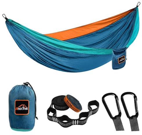 Anortrek Outdoor Hammock 1-Person 280x140 cm [250kg Load Capacity] Ultra-Light Camping Accessory with Tree Straps, Breathable Nylon Travel Hammock for Hiking & Garden