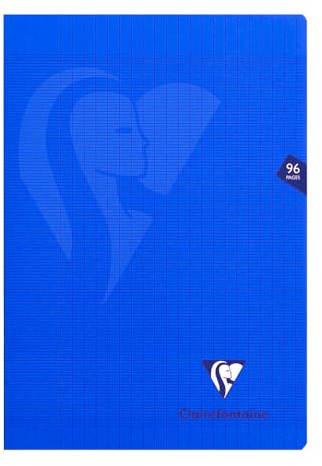 Clairefontaine 322161C - Schulheft / Heft Mimesys DIN A4 21x29,7 cm, 48 Blatt 90g, französische Lineatur, Einband aus PP, geheftet, Marineblau, 1 Stück