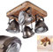 HOFSTEIN Deckenleuchte Glostrup, dimmbare Deckenlampe aus Metall/Holz in Braun, 4-flammig, Lampenschirm dreh- u. schwenkbar, 4 x GU10-Fassung, Spot im Retro-Design, ohne Leuchtmittel