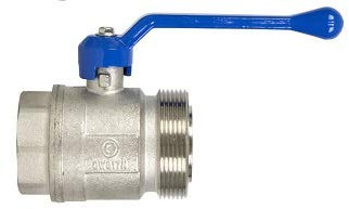 strawa Kugelhahn 1 1/2''''IG x 2''''AG flachdichtend,langen Handgriff blau