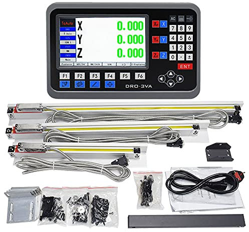 3 Achsen DRO Digitalanzeige Set ToAuto Digitalanzeige mit 3 Axis Linear Maßstab für CNC-Fräsen Elektronische Linearwaage Fräsmaschinen Positionsanzeige (Effektiver Hub:250mm+550mm+700mm)