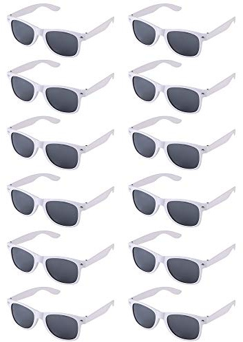 LFYXCW 12 Paare Sonnenbrillen Set Bunt Party Favors Für Herren Damen Partybrillen Set Sommer 80er (12Weiß)