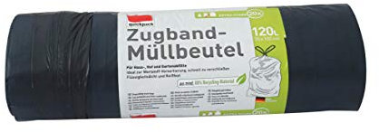 quickpack 42309 Müllsack, LDPE Polyethylen aus 80% Recycling-Material, Blau, 70x100cm, 20