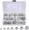 QIMEI-SHOP Dadi Esagonali in Acciaio Inox Dadi Autobloccanti con Flangia e Dentatura M3 M4 M5 M6 M8 M10 M12 - Assortimento Kit Conforme allo DIN 6923 - 105 Pezzi