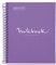Miquelrius - Notizbuch A5 Notebook, 1 farbiger Streifen, 80 Blatt mit raster 5 x 5 mm, Papier 90 g/m² mikroperforiert mit 2 Bohrungen für 2 Ringe, Einband aus Karton, Farbe Lila