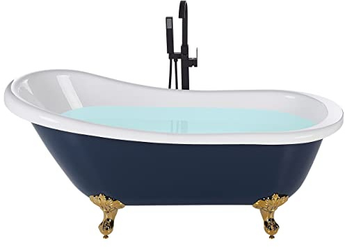 Bathtub Blue and Gold Acrylic Freestanding with Clawfoot Legs 1700x760 mm Cayman