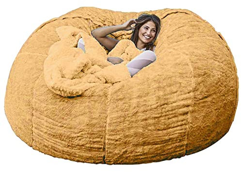 Pealihuy Sitzsack, Waschbarer Riesen-Sitzsack Für Erwachsene, Rund, Groß, Liegebezug Für Schlafzimmer, Wohnzimmer (kein Füllstoff),6 FT